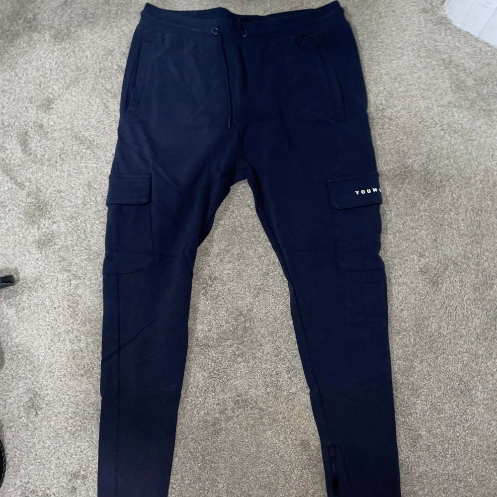 YOUNG LA CARGO JOGGERS (BLUE) (BNEW)